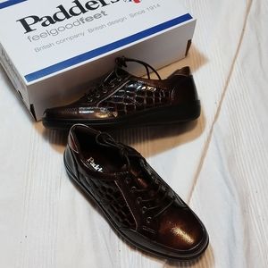 NEW PADDERS "ATOM" COMFORT SHOES WOMENS 7.5 E  EXTRA WIDE SNEAKERS  BROWN CROC